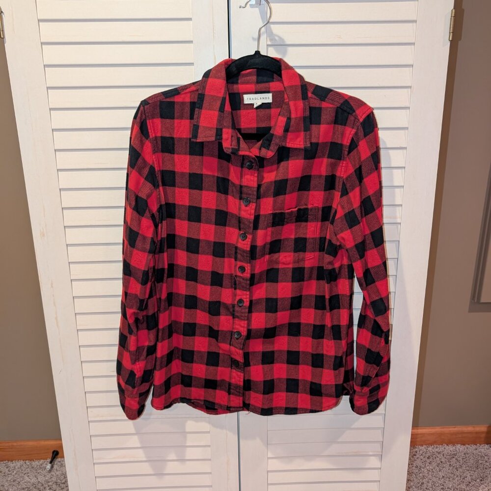 Tradlands Arapahoe 100% Cotton Red/Black Buffalo Plaid Flannel M - Picture 3 of 6
